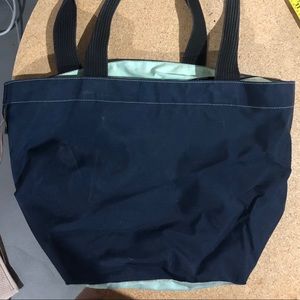 Herve Chapelier Navy medium tote with long straps